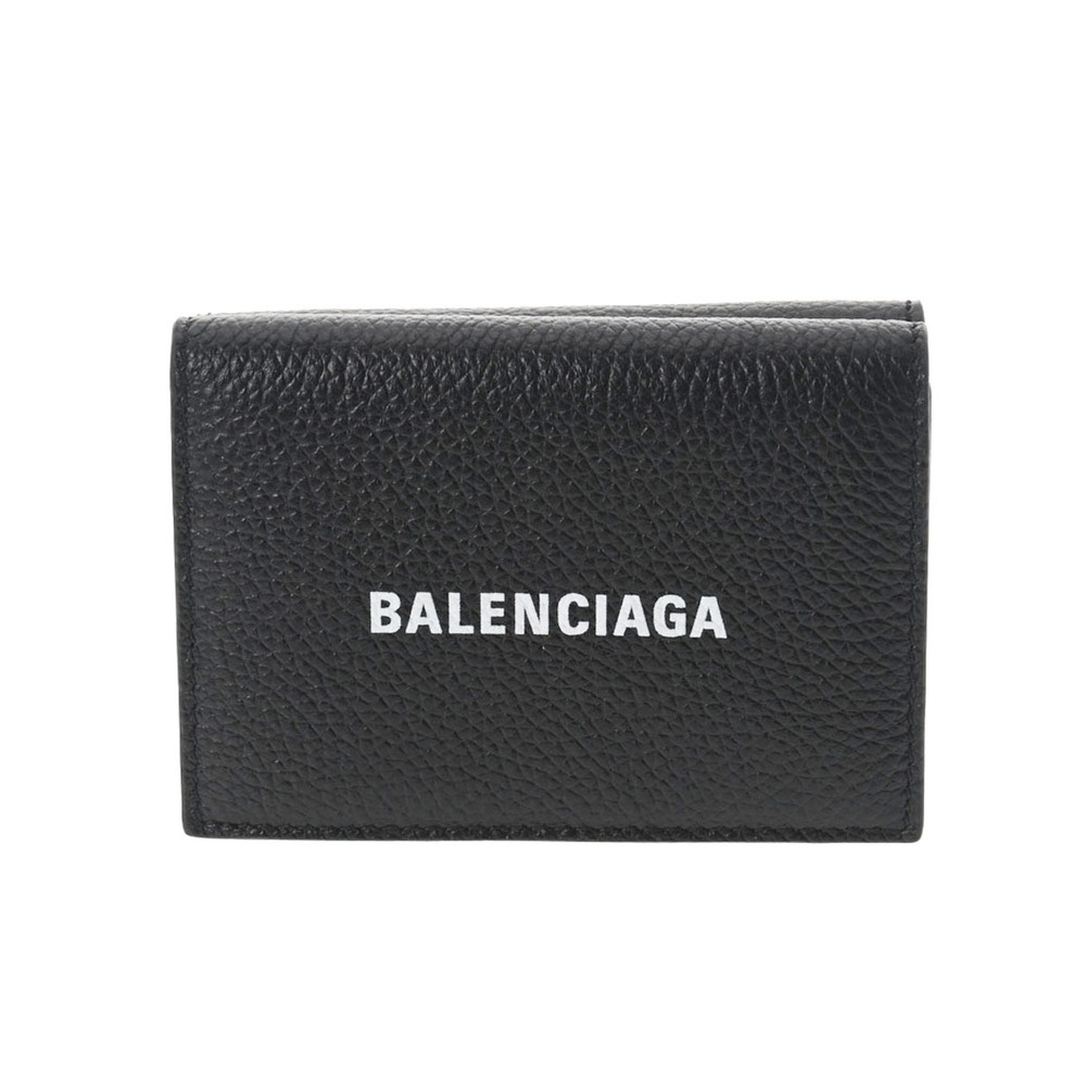 Balenciaga Cash Calfskin Compact Black fold Wallet Tri - Picture 2 of 12